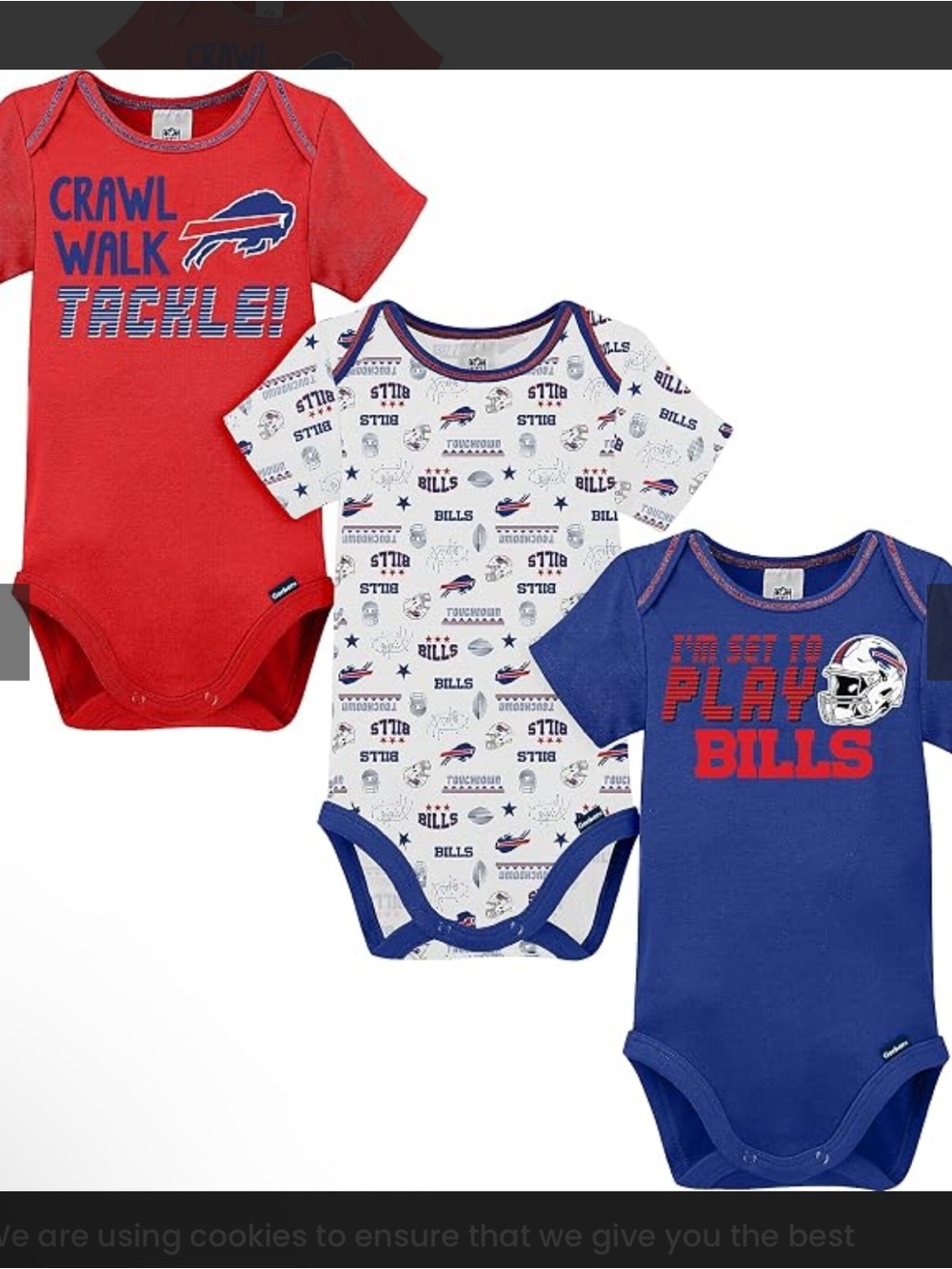 Buffalo Bills - 3 onesies NWT